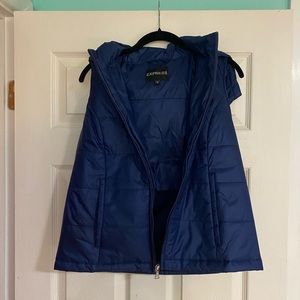 Blue windbreaker vest